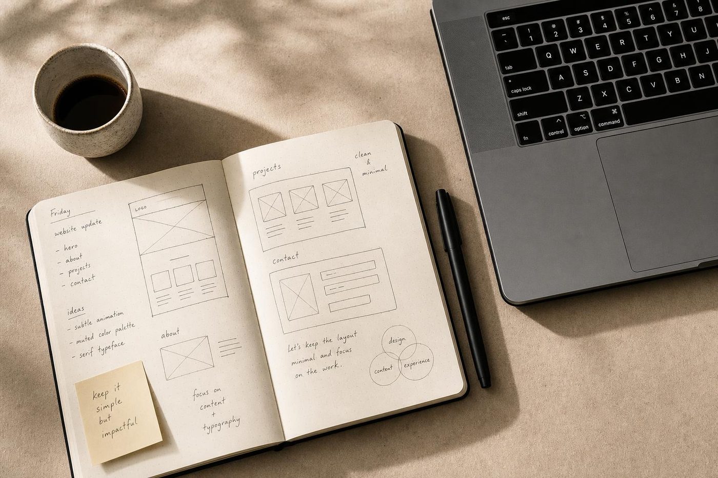 Carnet de conception wireframes